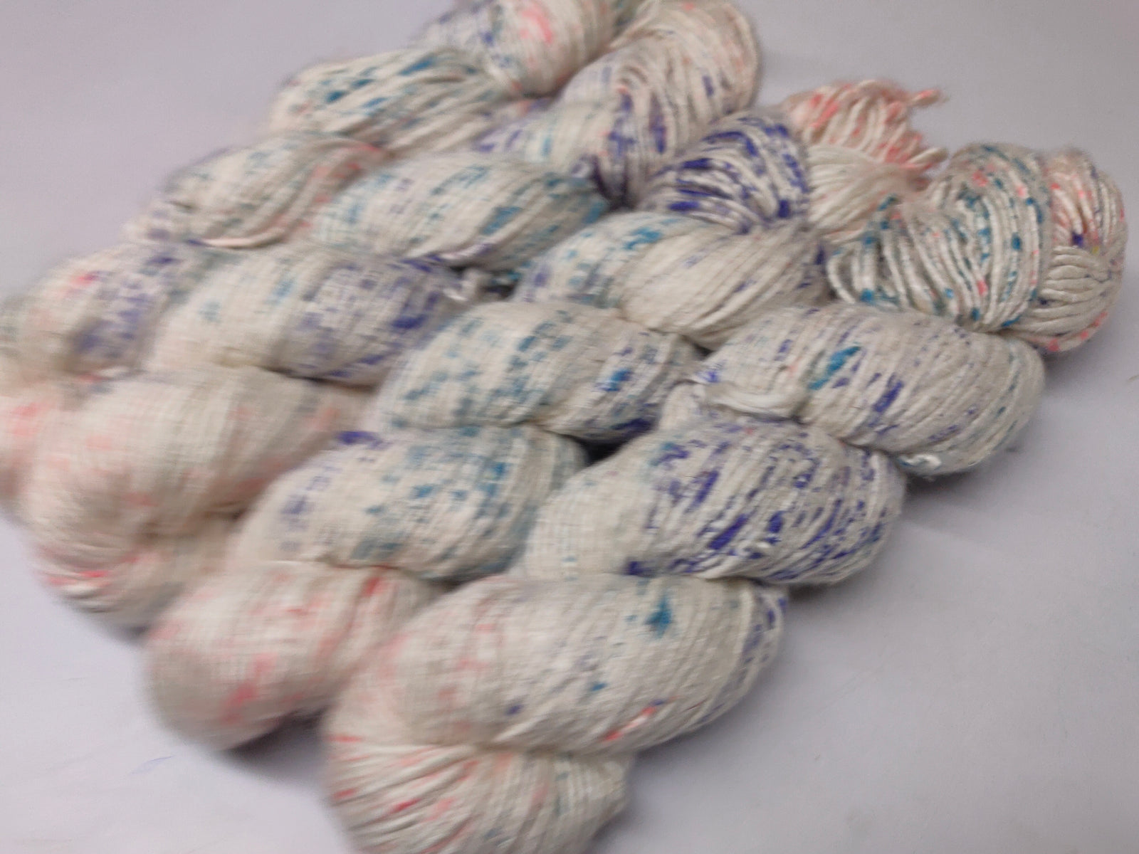 Mulberry Yarn Short Fiber - Indigo Strawberry - SilkRouteIndia Mulberry Silk Yarn Short Fiber is a unique Silk Yarn ideal for Knitting. Mulberry Yarn is very soft and shiny. It is DK weight and is directly spun from the short fiber of Mulberry Silk Tops. It is a yarn of Natural Protein Fiber. Mulberry Yarn has compact structure, evenness, clean appearance, elegant luster, Good moisture-absorbing capability, good strength and elongation, with fine and soft fibers. It is Useful for Weaving and Knitting