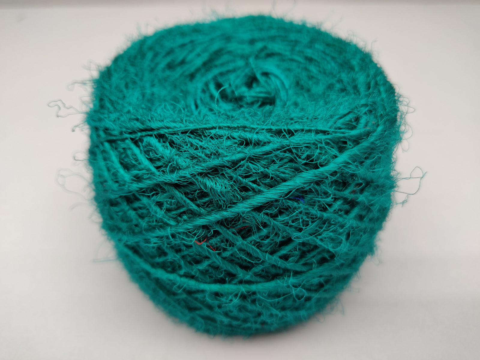Recycled Sari Silk Yarn Prime Balls Teal - SilkRouteIndia