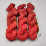 Mulberry Yarn 250M/100gr - Crimson is a unique Silk Yarn ideal for Knitting. Alia Silk is very soft and shiny. It is Duke weight and is directly spun from the premium Mulberry Silk Tops. It is a yarn of Natural Protein Fiber. Alia Silk Yarn has compact structure, evenness, clean appearance, elegant luster, Good moisture-absorbing capability, good strength and elongation, with fine and soft fibers. It is Useful for Weaving and Knitting.