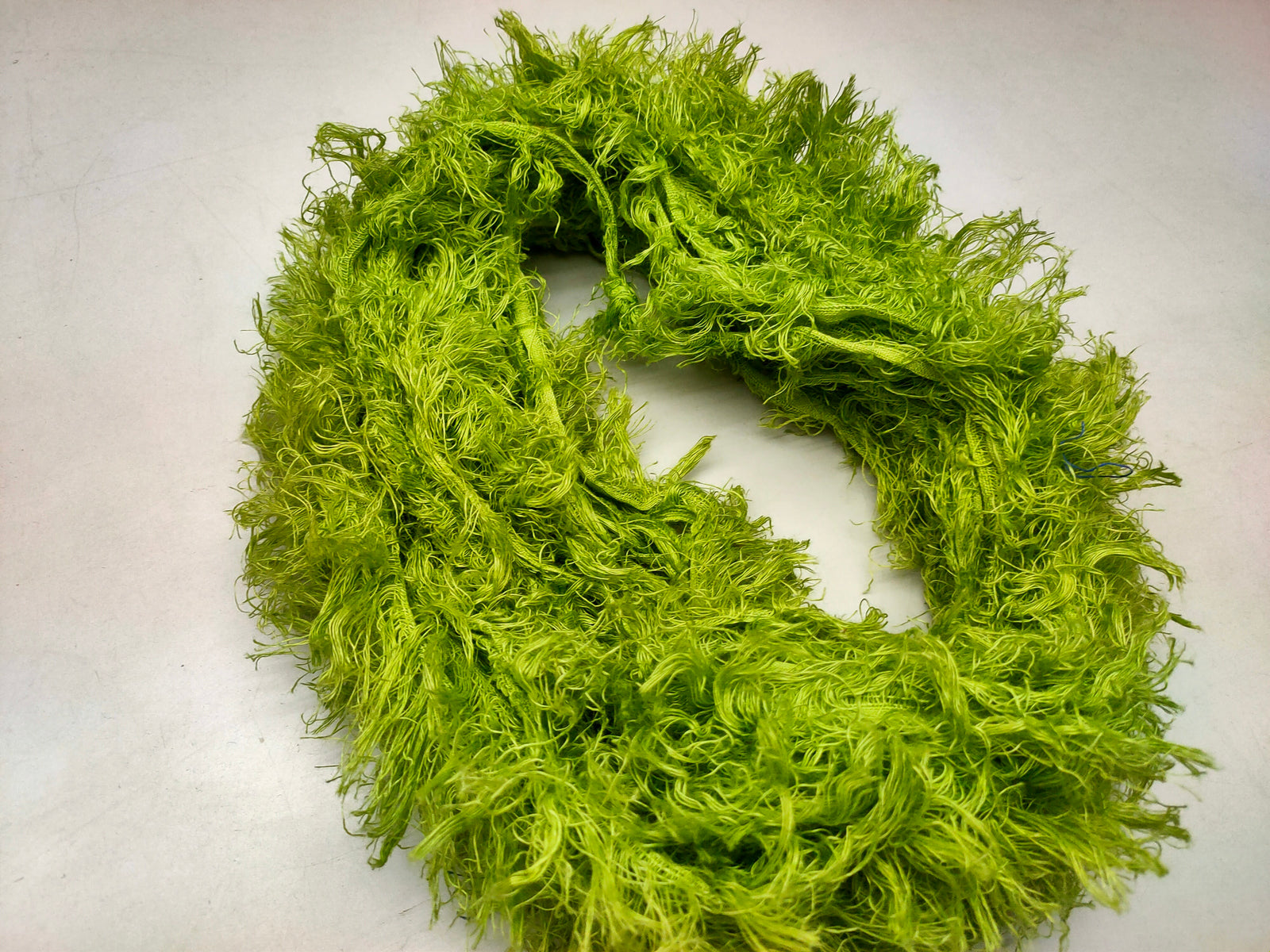 Linen Fuzzy Ribbon - Lime Green - SilkRouteIndia