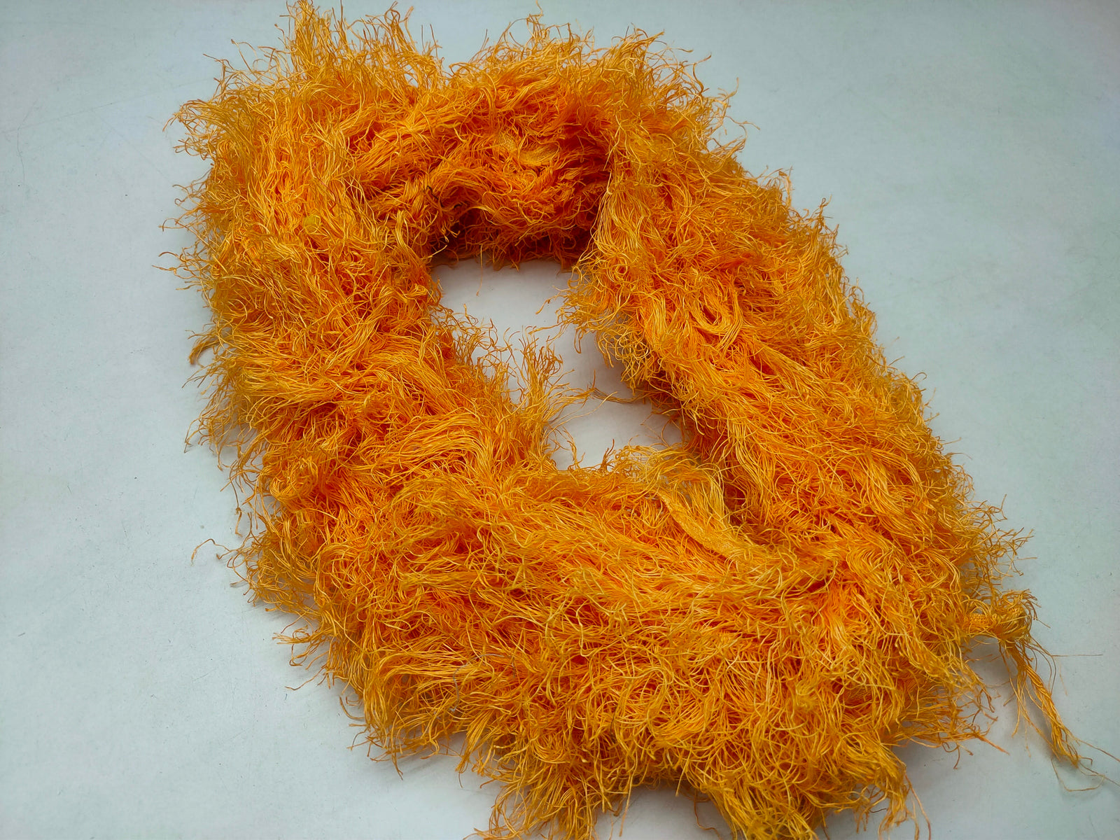 Linen Fuzzy Ribbon - Orange - SilkRouteIndia