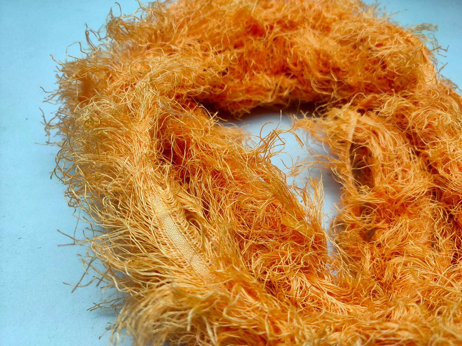 Linen Fuzzy Ribbon - Orange - SilkRouteIndia
