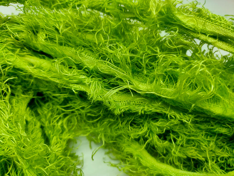 Linen Fuzzy Ribbon - Sheen Green