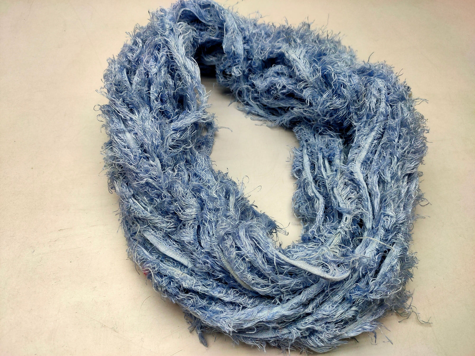 Linen Fuzzy Ribbon - Blue Grey - SilkRouteIndia