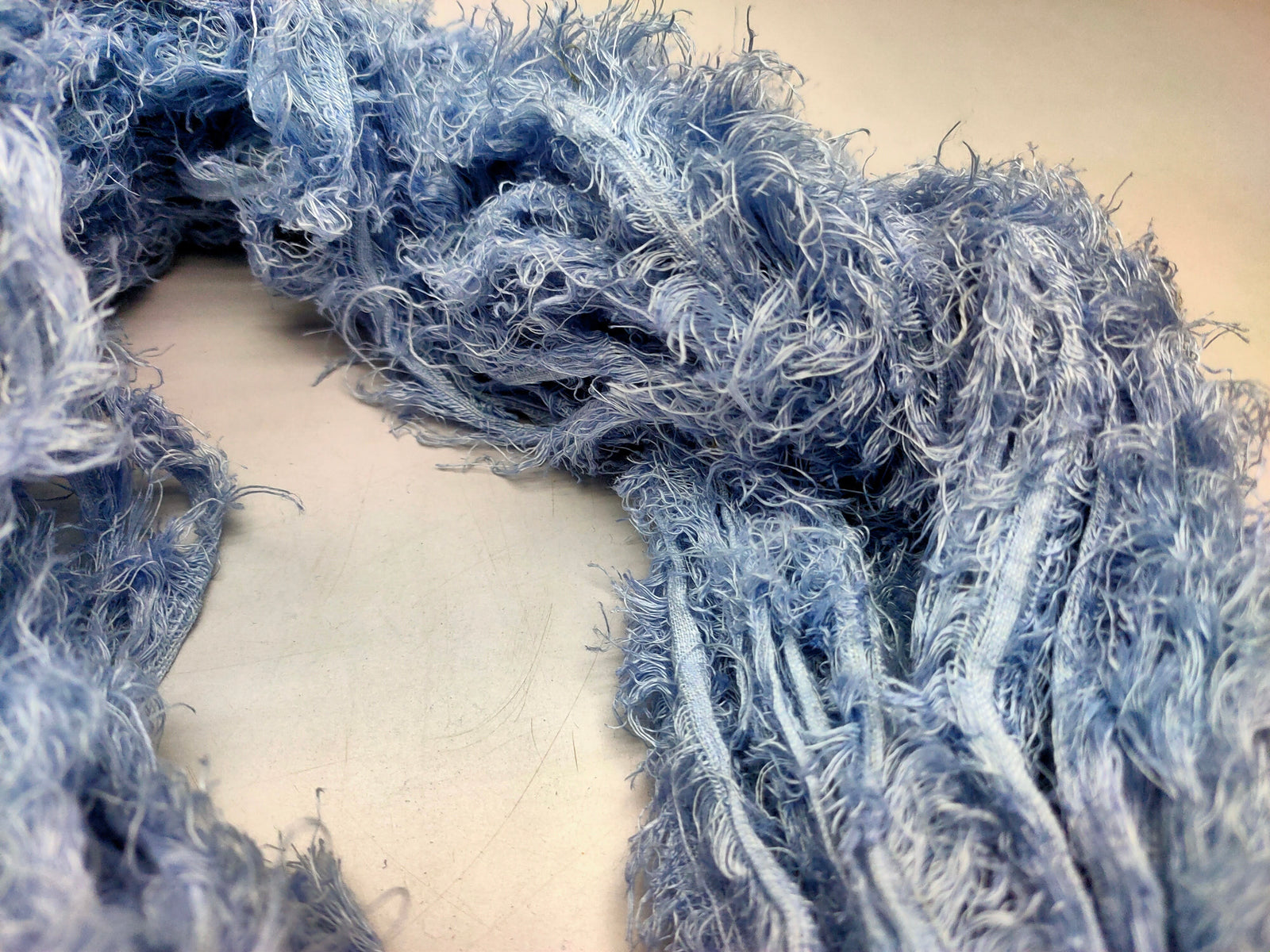 Linen Fuzzy Ribbon - Blue Grey - SilkRouteIndia