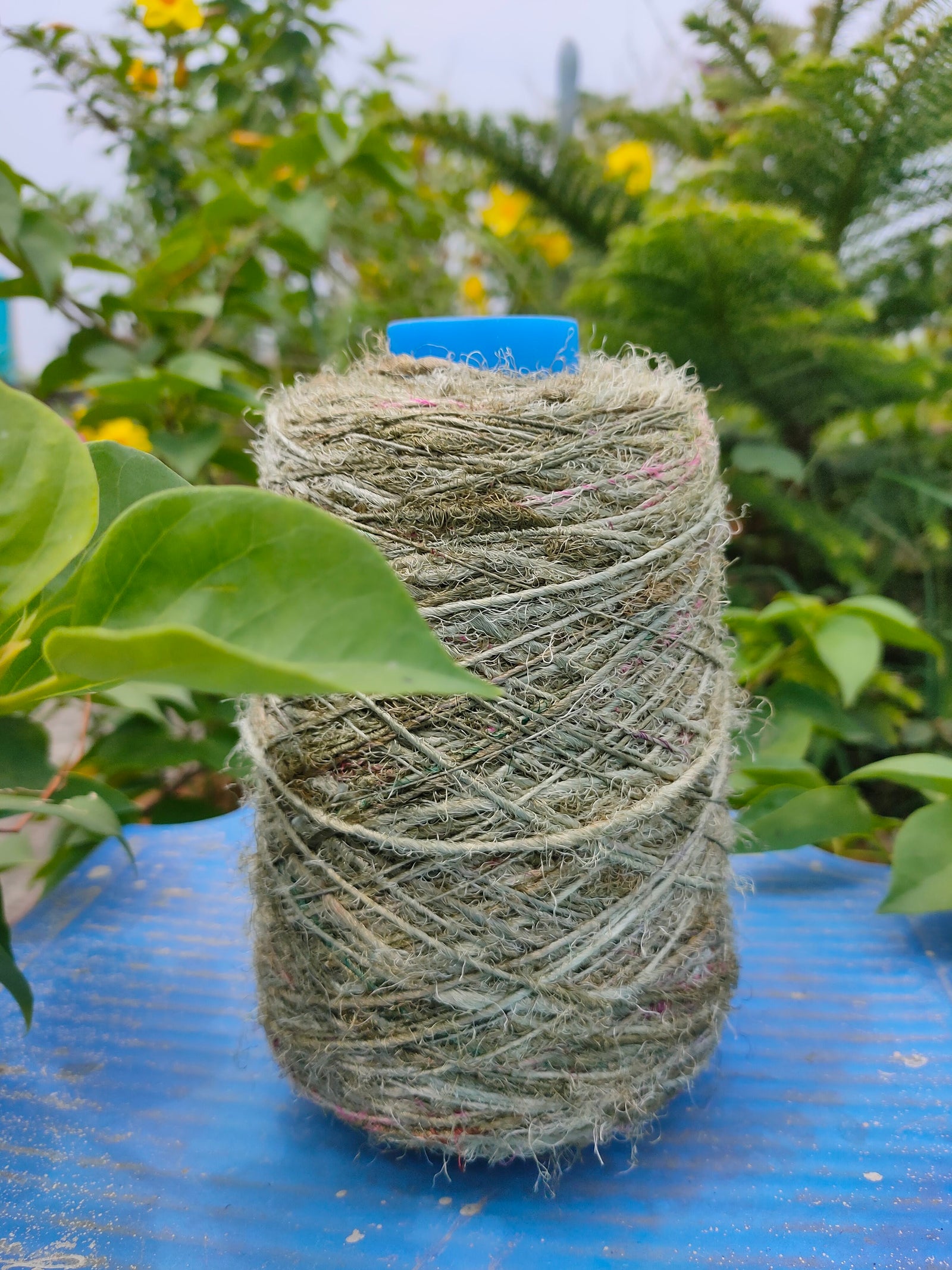 Recycled Sari Silk Yarn Prime Army - SilkRouteIndia