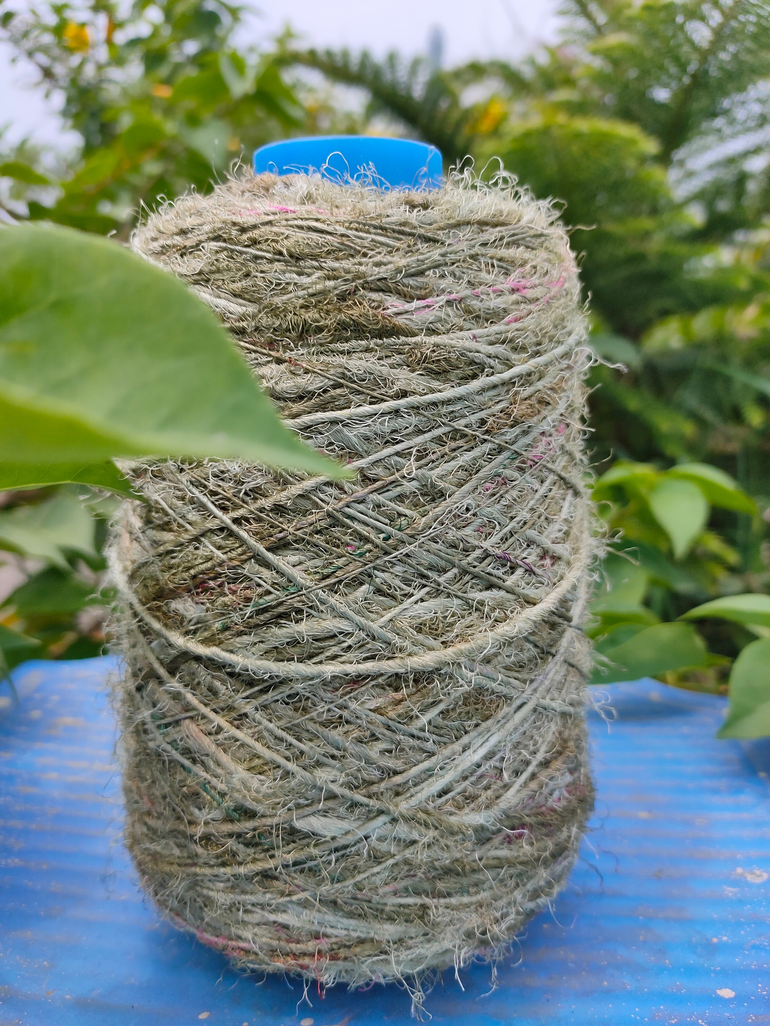 Recycled Sari Silk Yarn Prime Army - SilkRouteIndia