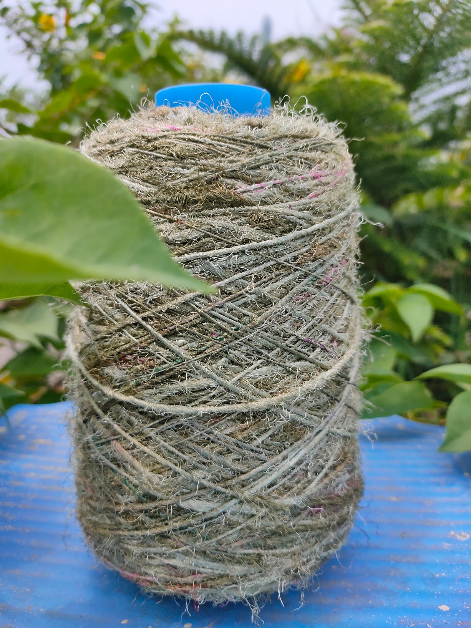 Recycled Sari Silk Yarn Prime Army - SilkRouteIndia