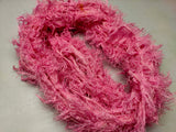 Linen Fuzzy Ribbon - BubbleGum - SilkRouteIndia