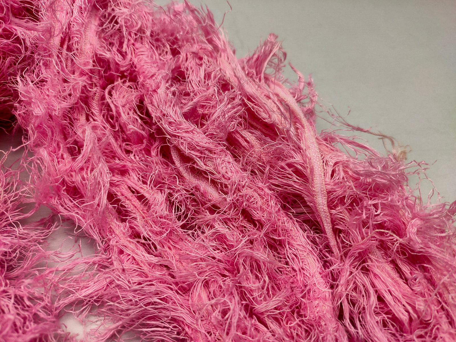 Linen Fuzzy Ribbon - BubbleGum - SilkRouteIndia
