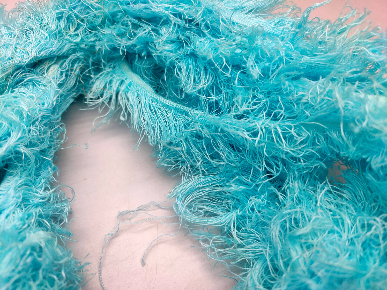 Linen Fuzzy Ribbon - Sky - SilkRouteIndia