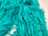 Linen Fuzzy Ribbon - Turquoise - SilkRouteIndia