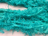 Linen Fuzzy Ribbon - Turquoise - SilkRouteIndia