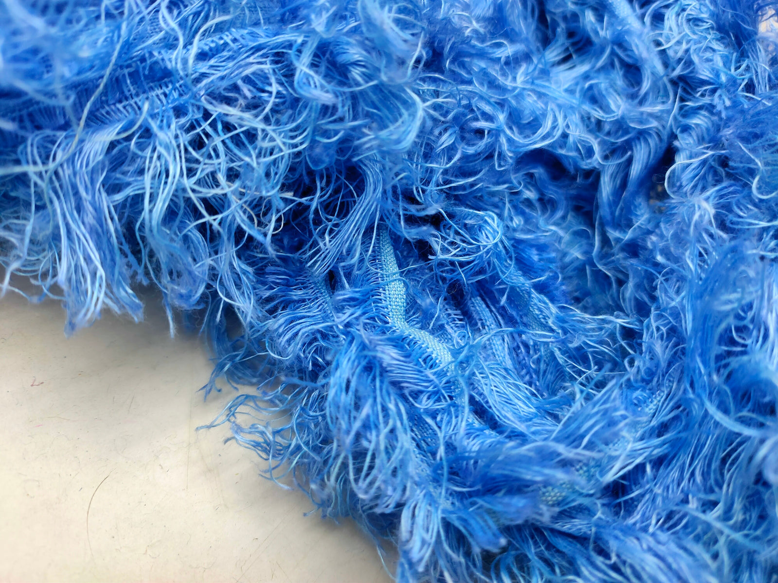 Linen Fuzzy Ribbon - Azure Blue - SilkRouteIndia