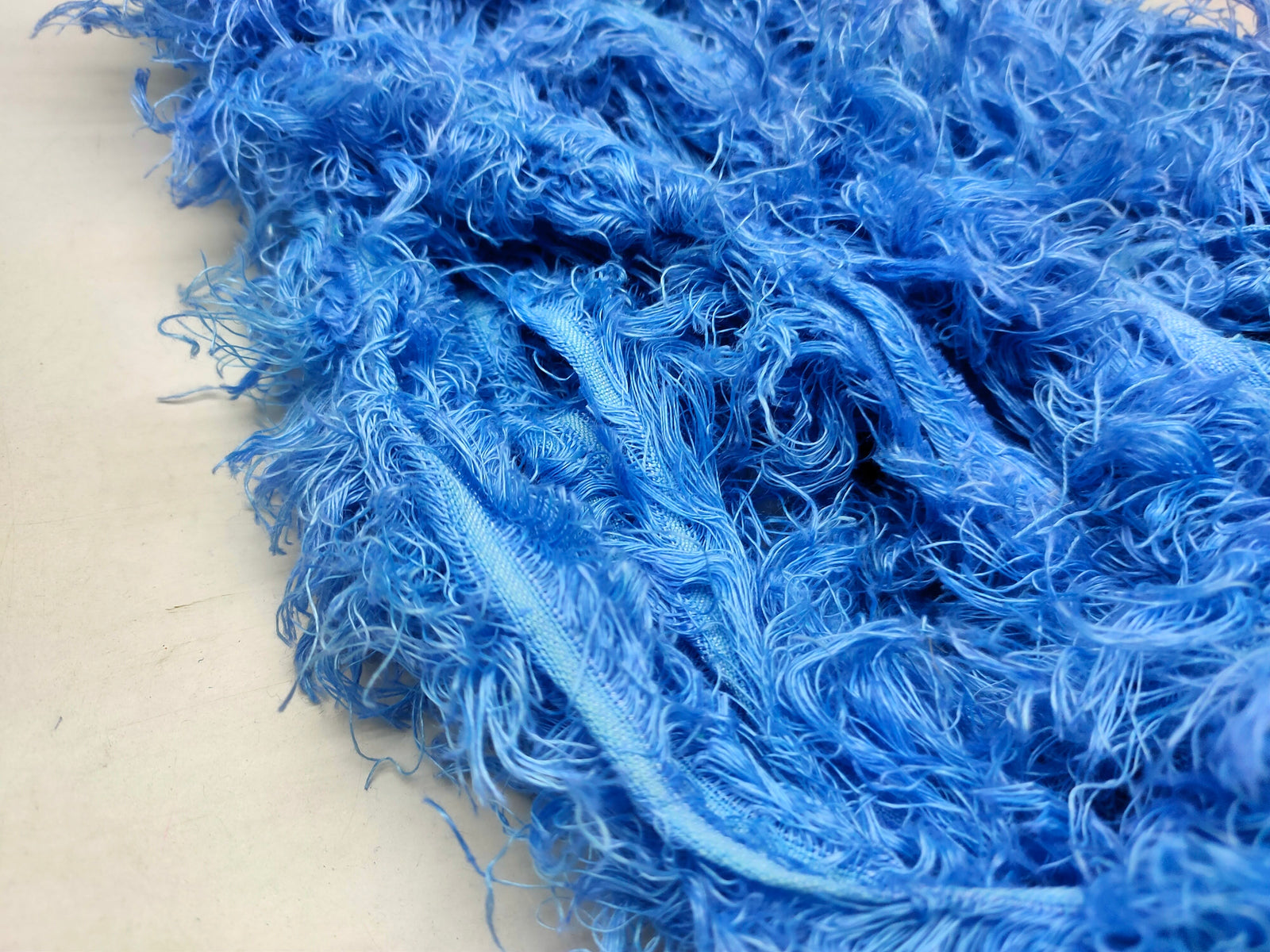 Linen Fuzzy Ribbon - Azure Blue - SilkRouteIndia