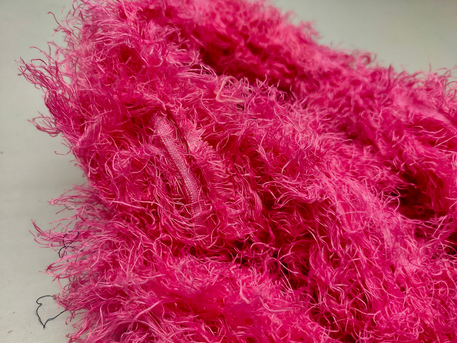 Linen Fuzzy Ribbon - Pink Lips - SilkRouteIndia