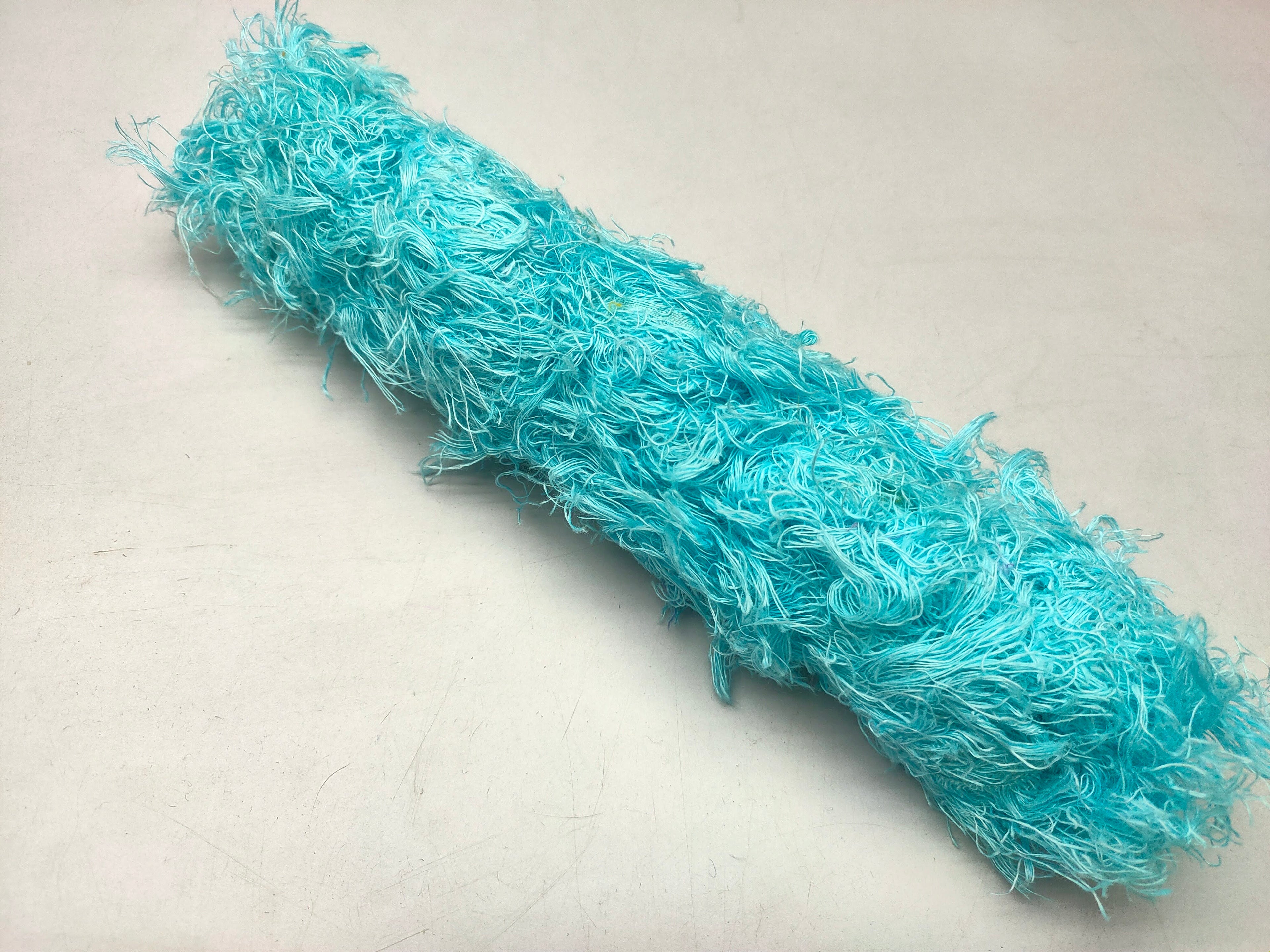 Linen Fuzzy Ribbon - Sea Blue - SilkRouteIndia