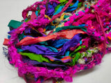 Recycled Yarn - Braided Lurex - SilkRouteIndia - recycled Sari Braided Yarn Recycled Sari SilK yarn, Recycled Sari Silk Ribbon, Recycled Sari yarn, Recycled Silk Ribbon,upcycled ribbon, upcycled yarn, Himalaya Silk Yarn, Recycle Sari silk,	Recycle Silk,	Yarn for Knitting,	Knitting Yarn,	Crochet Yarn,	handcrafted yarn,	recycle sari yarn,	Sari Silk Yarn, reused ribbon, recycled ribbon