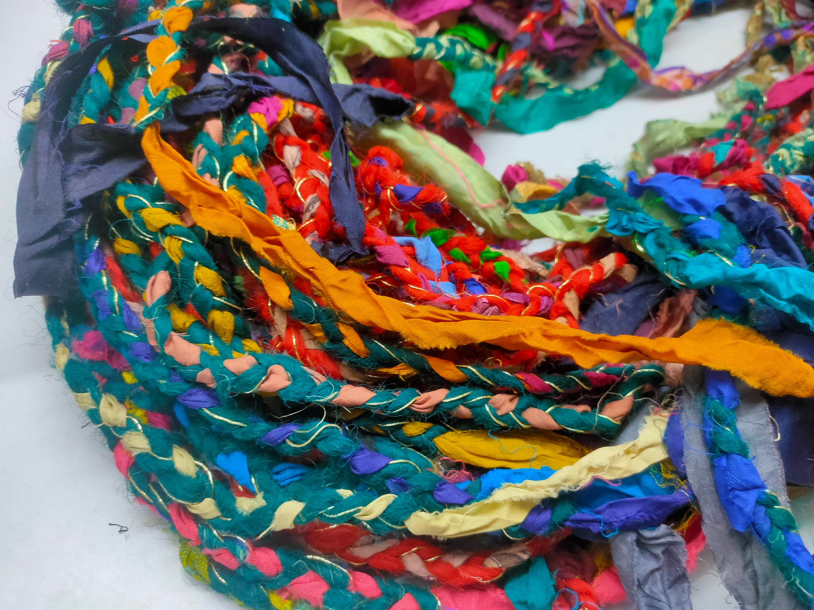 Recycled Yarn - Braided Lurex - SilkRouteIndia