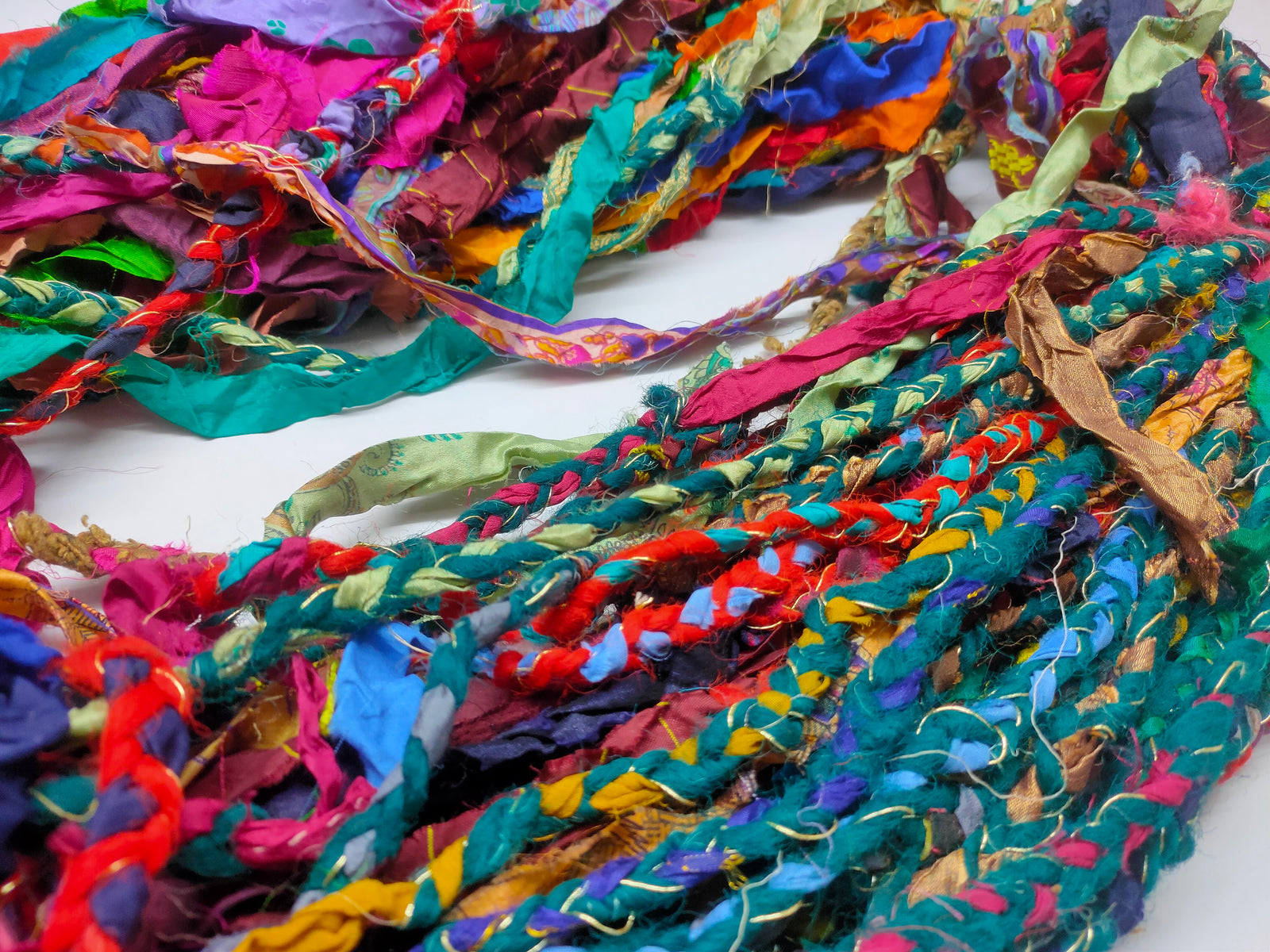 Recycled Yarn - Braided Lurex - SilkRouteIndia