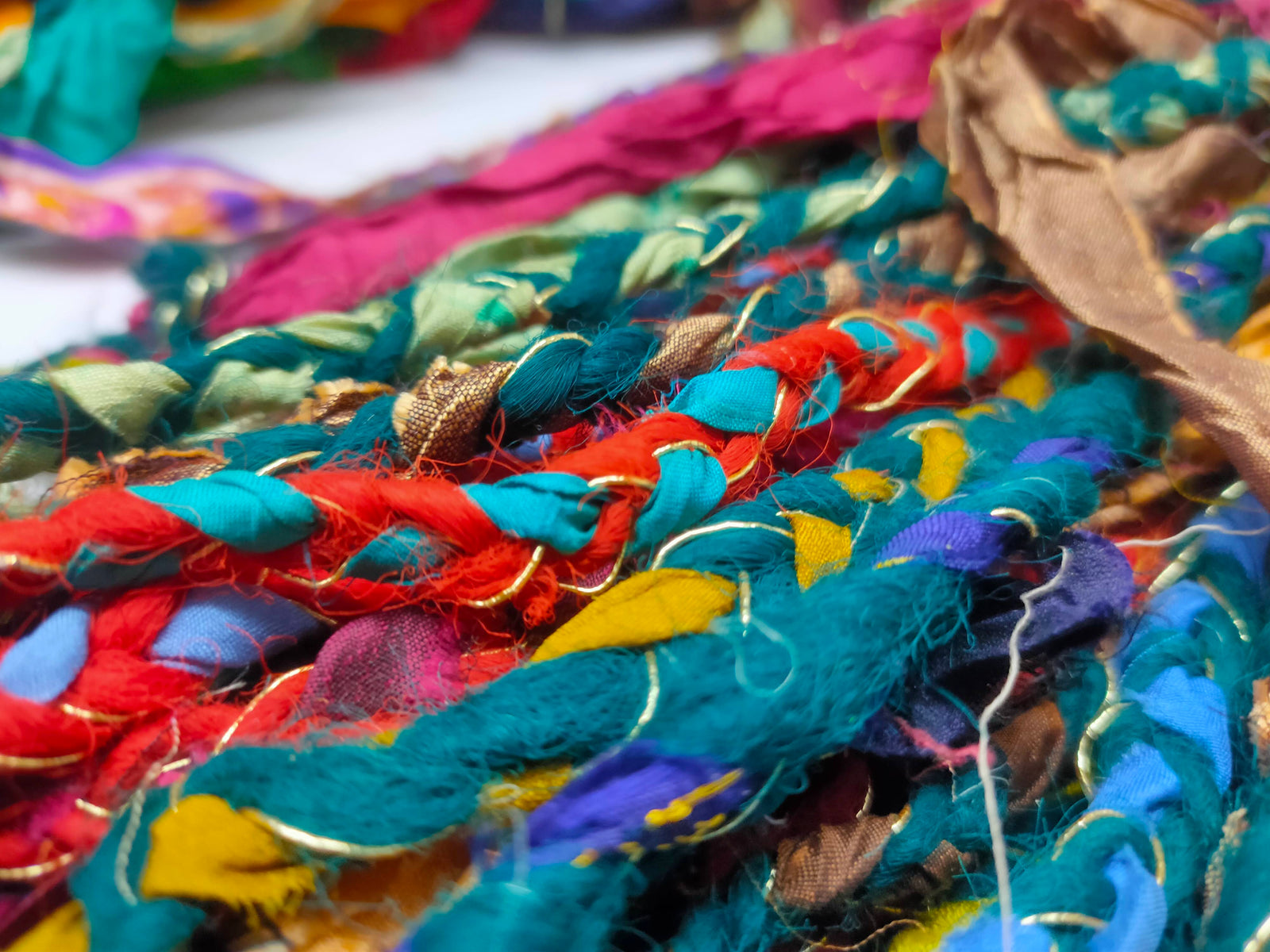 Recycled Yarn - Braided Lurex - SilkRouteIndia