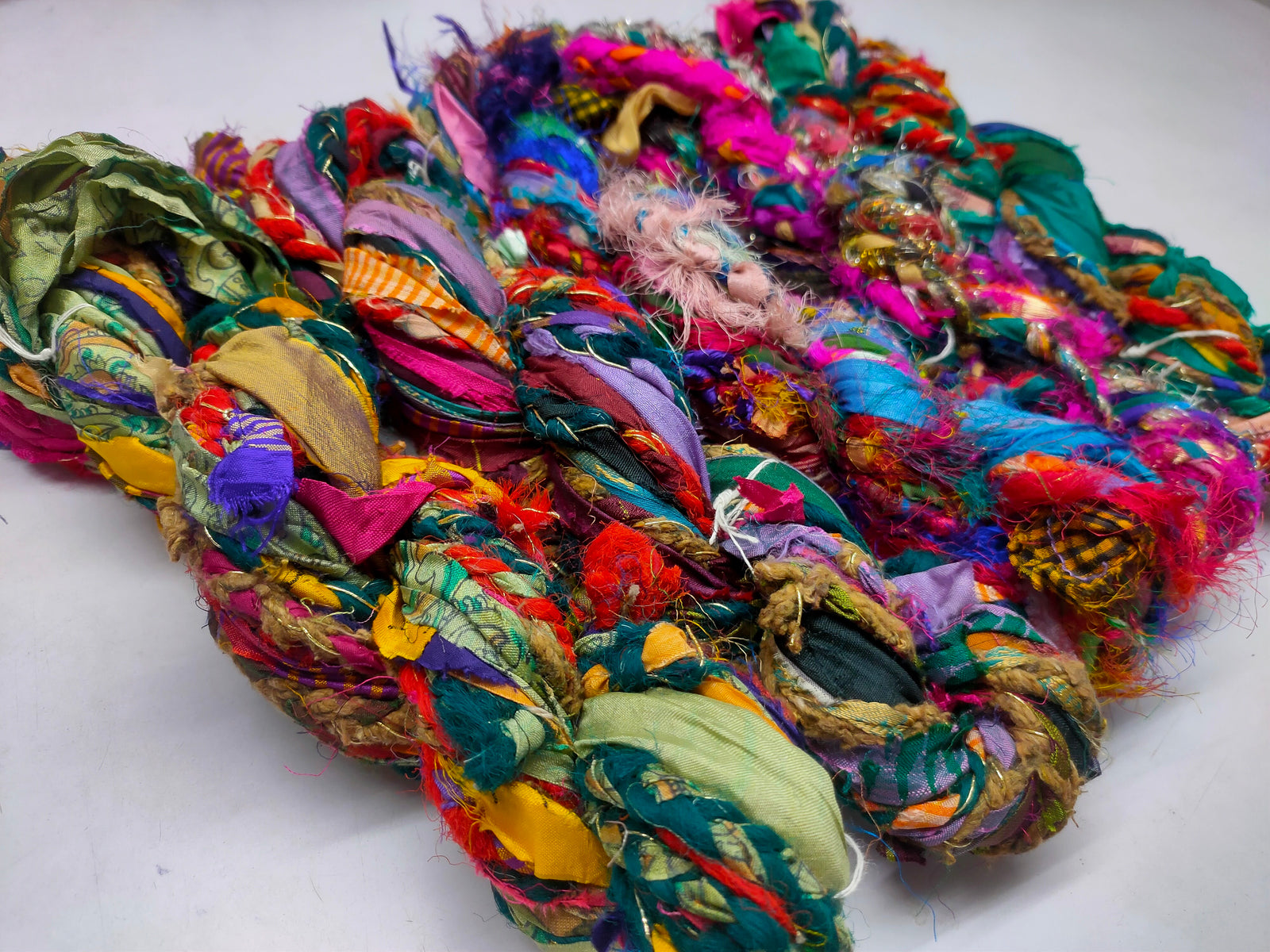 Recycled Yarn - Braided Lurex - SilkRouteIndia