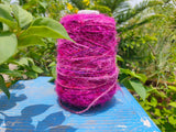 Recycled Sari Silk Yarn Prime Pink - SilkRouteIndia - Recycled Sari Silk Yarn Prime Pink that is available in multitude of colors, and being premium, you get extra length of yarn in the same weight. We fabricate Sari Silk Yarn from the bi-product of sari and silk production units. The Yarn, available with us, is hand spun into bright hanks which is suitable for number of Handicrafts applications