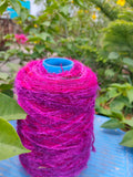 Recycled Sari Silk Yarn Prime Pink - SilkRouteIndia - Recycled Sari Silk Yarn Prime Pink that is available in multitude of colors, and being premium, you get extra length of yarn in the same weight. We fabricate Sari Silk Yarn from the bi-product of sari and silk production units. The Yarn, available with us, is hand spun into bright hanks which is suitable for number of Handicrafts applications