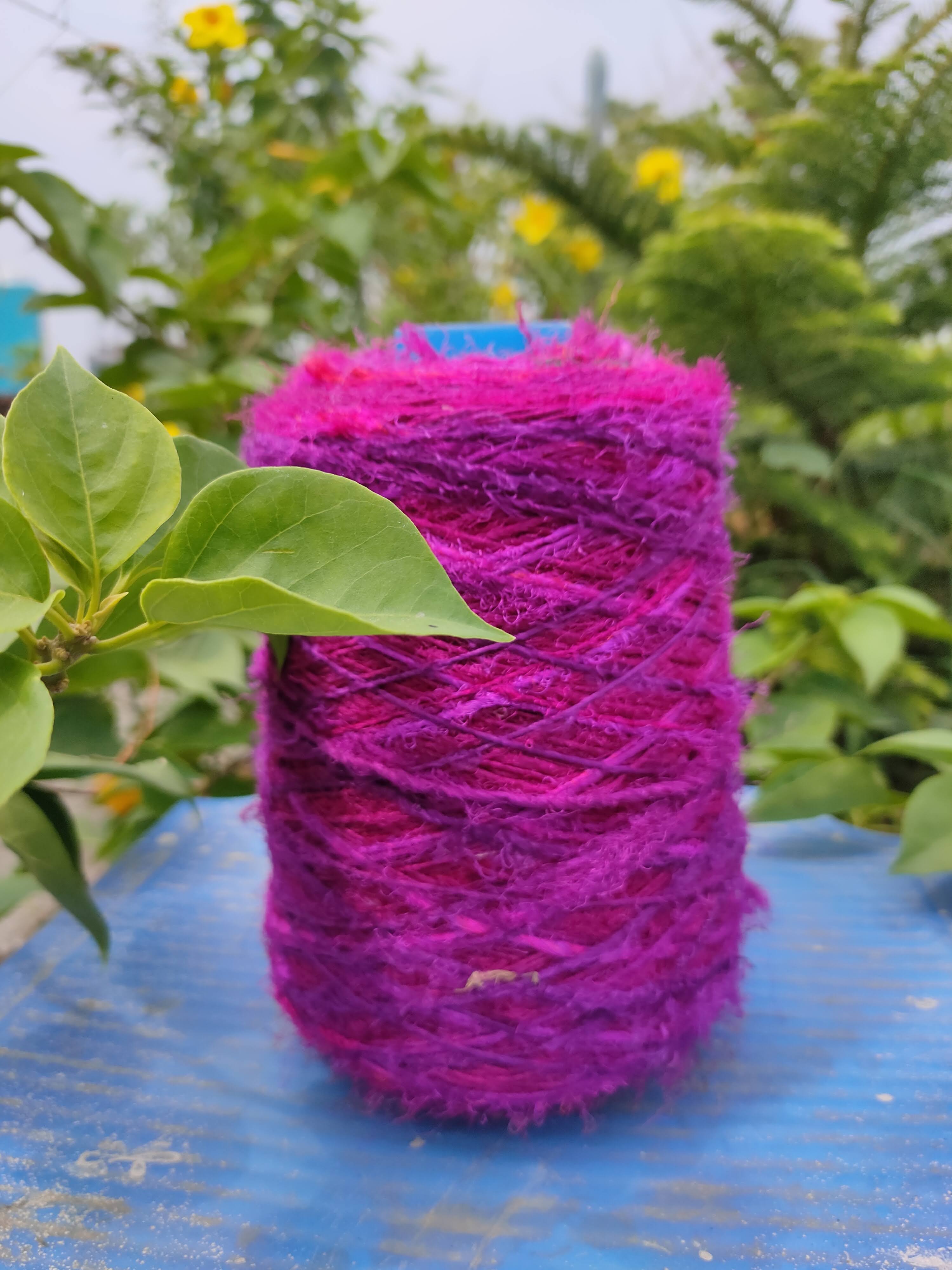 Recycled Sari Silk Yarn Prime Pink - SilkRouteIndia