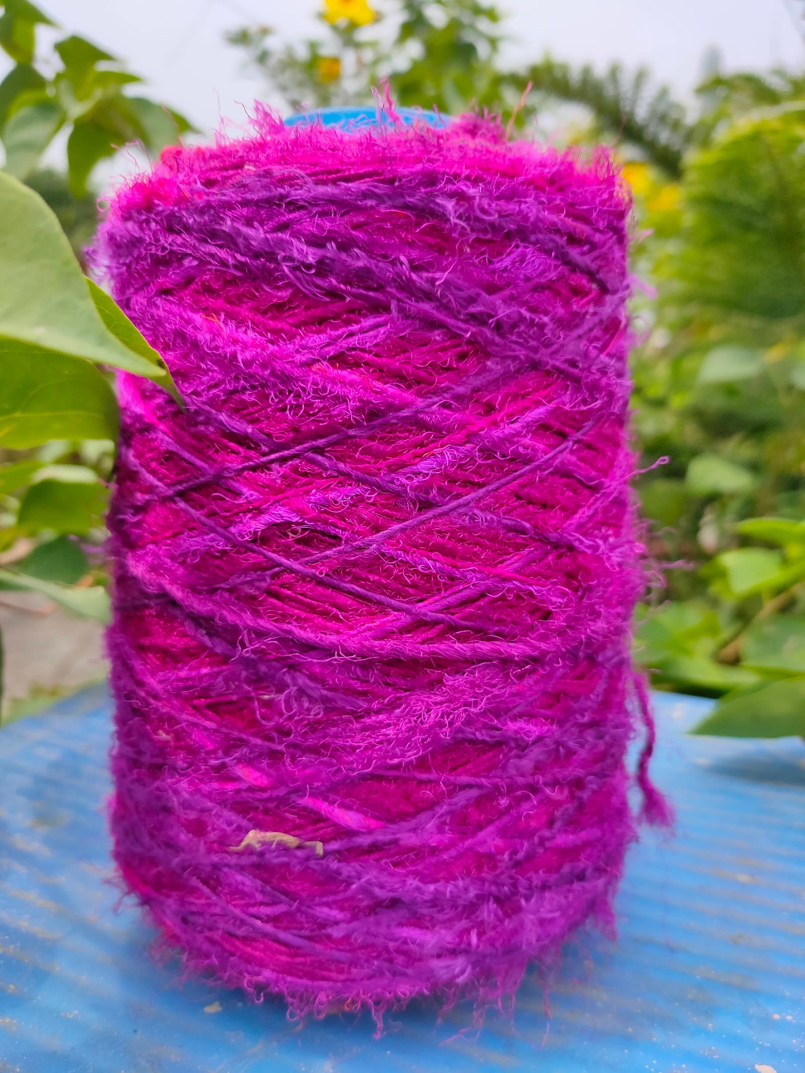 Recycled Sari Silk Yarn Prime Pink - SilkRouteIndia