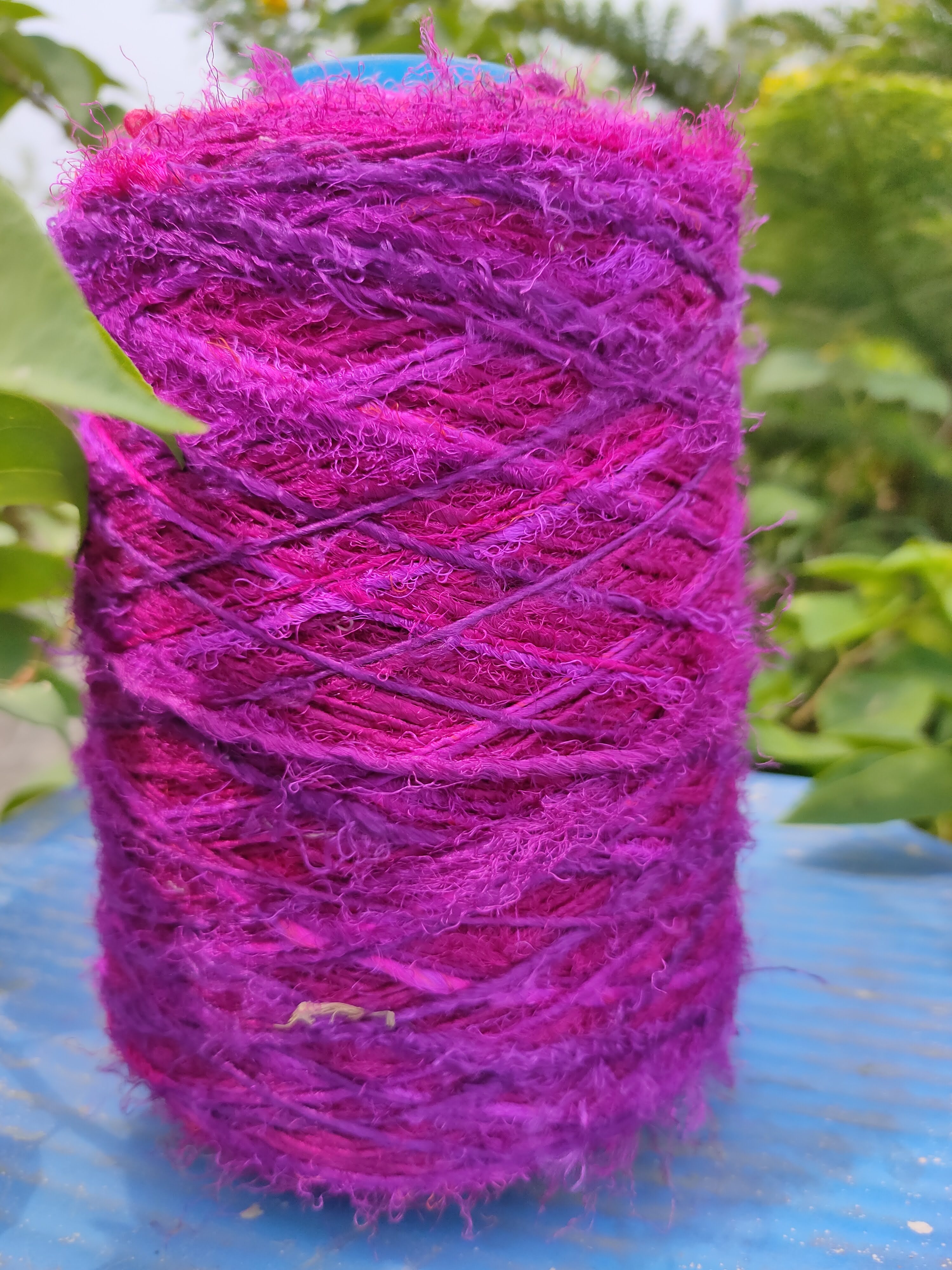 Recycled Sari Silk Yarn Prime Pink - SilkRouteIndia