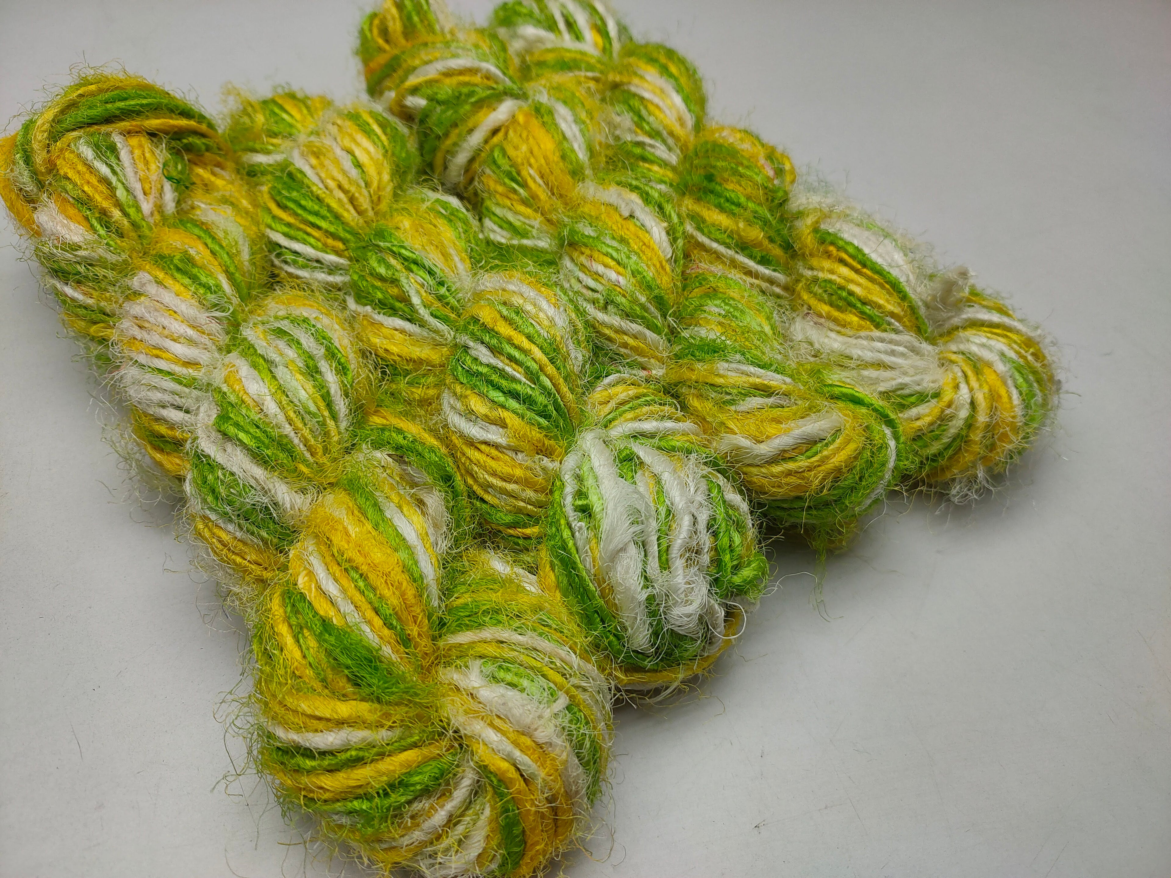 Recycled Sari Silk Yarn-Corn Leaf - SilkRouteIndia