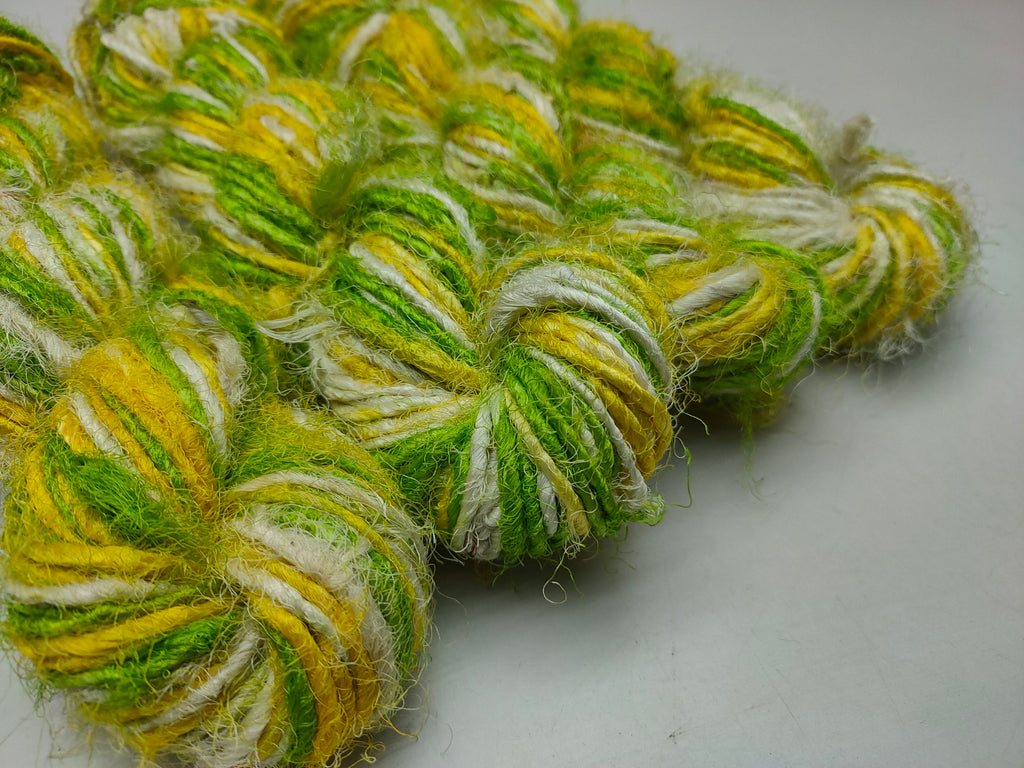 Recycled Sari Silk Yarn-Corn Leaf - SilkRouteIndia