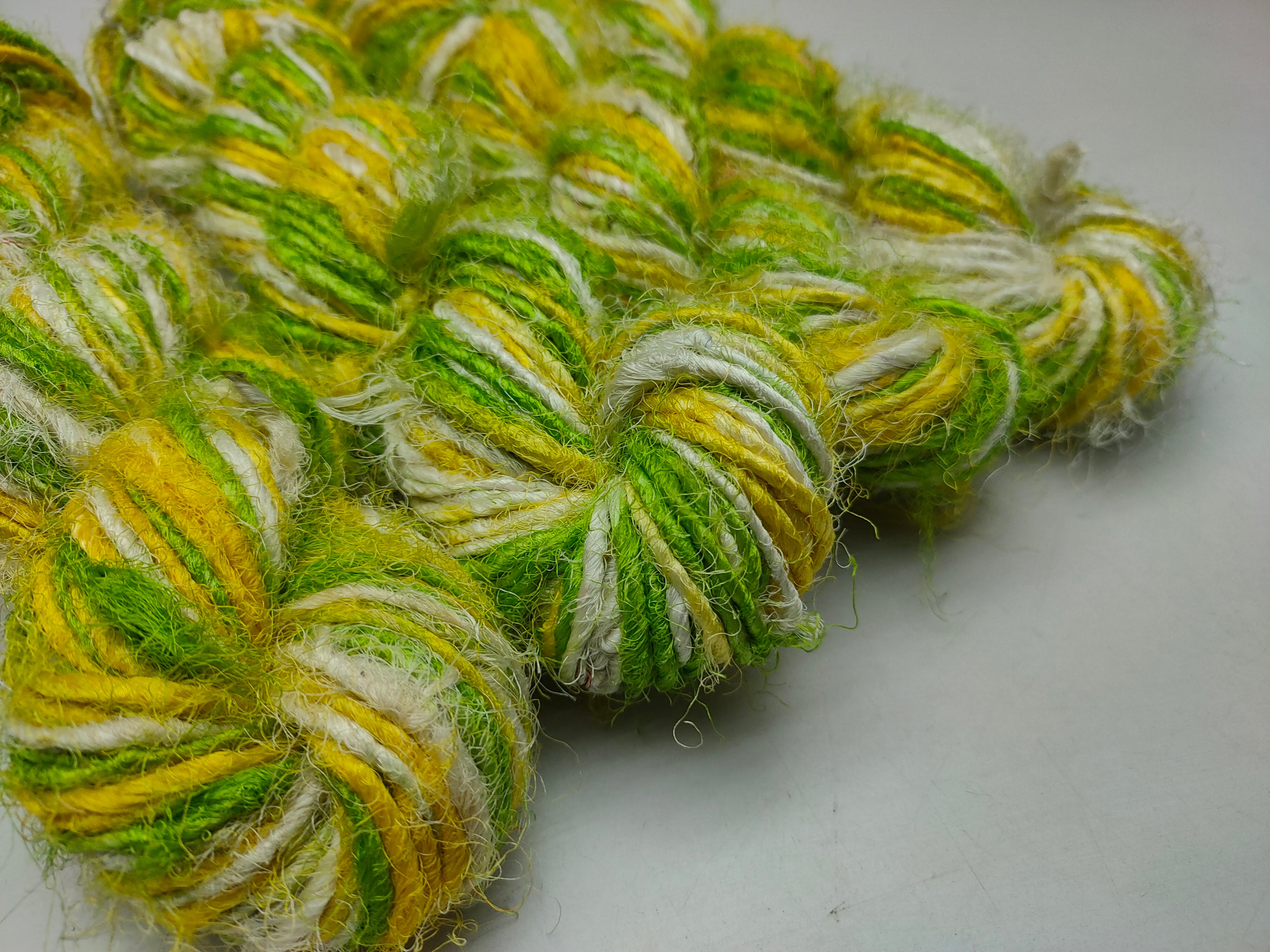 Recycled Sari Silk Yarn-Corn Leaf - SilkRouteIndia