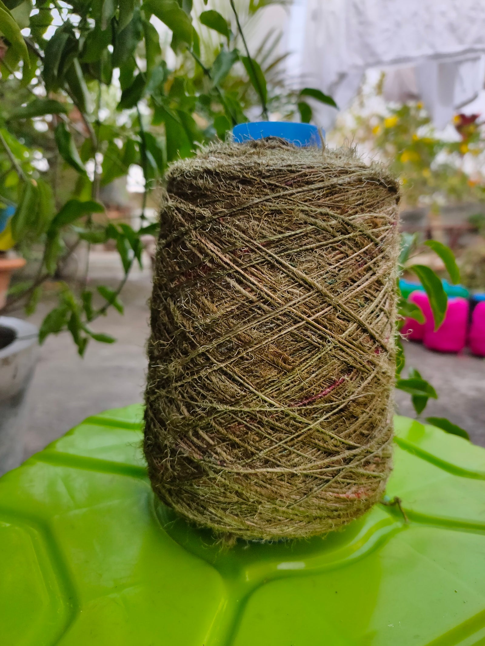 Recycled Sari Silk Yarn Prime Army that is available in multitude of colors, and being premium, you get extra length of yarn in the same weight. We fabricate Sari Silk yarn Prime from the bi-product of sari and silk production units. The knitting Yarn, available with us, is hand spun into bright hanks which is suitable for number of Handicrafts applications. Recycle sari yarn comes with various fiber mixes that also happens to help people and the planet. Yarn is made from recycled silk,