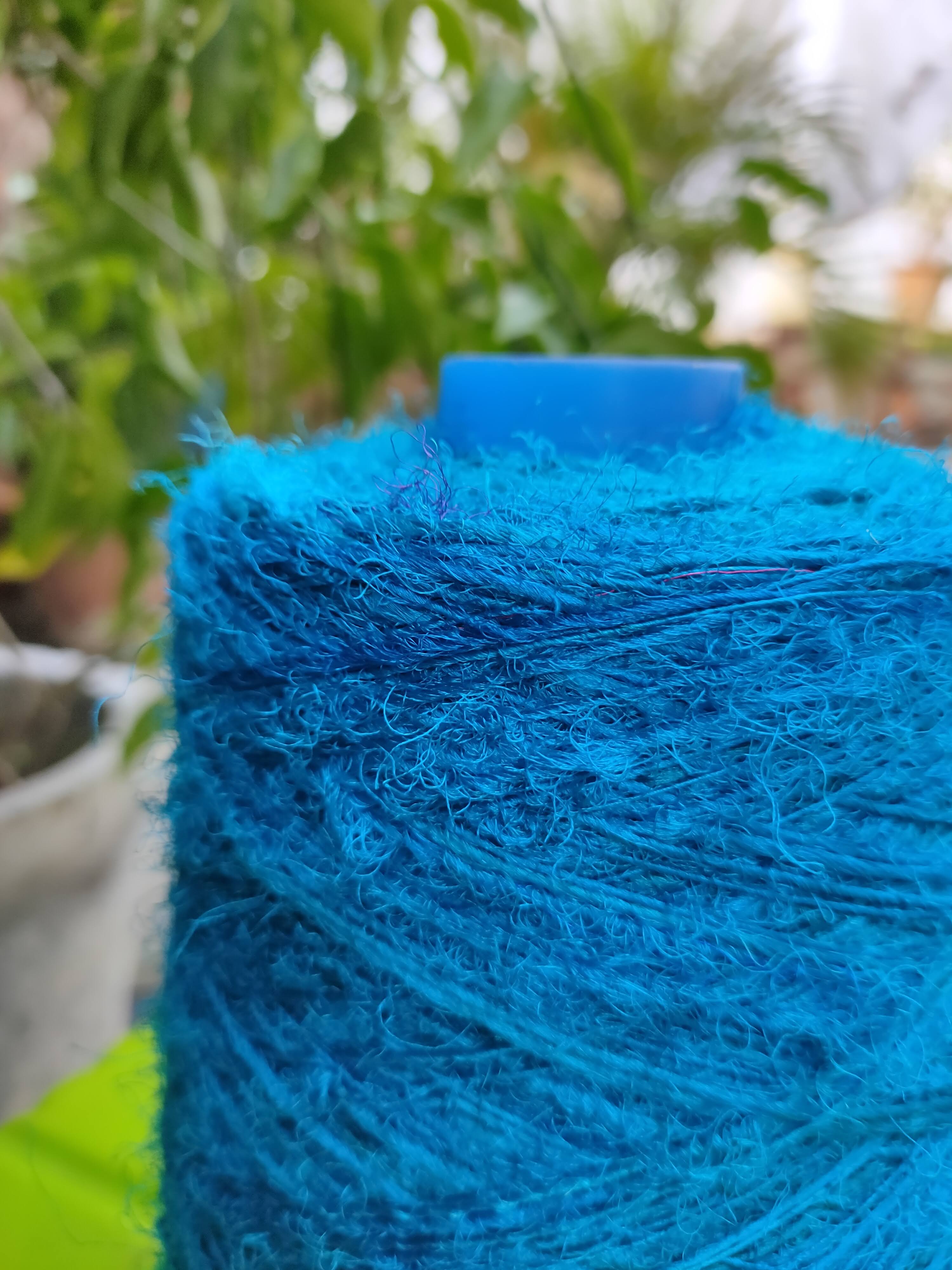 Recycle Sari Silk Yarn Prime - Sea Blue - SilkRouteIndia