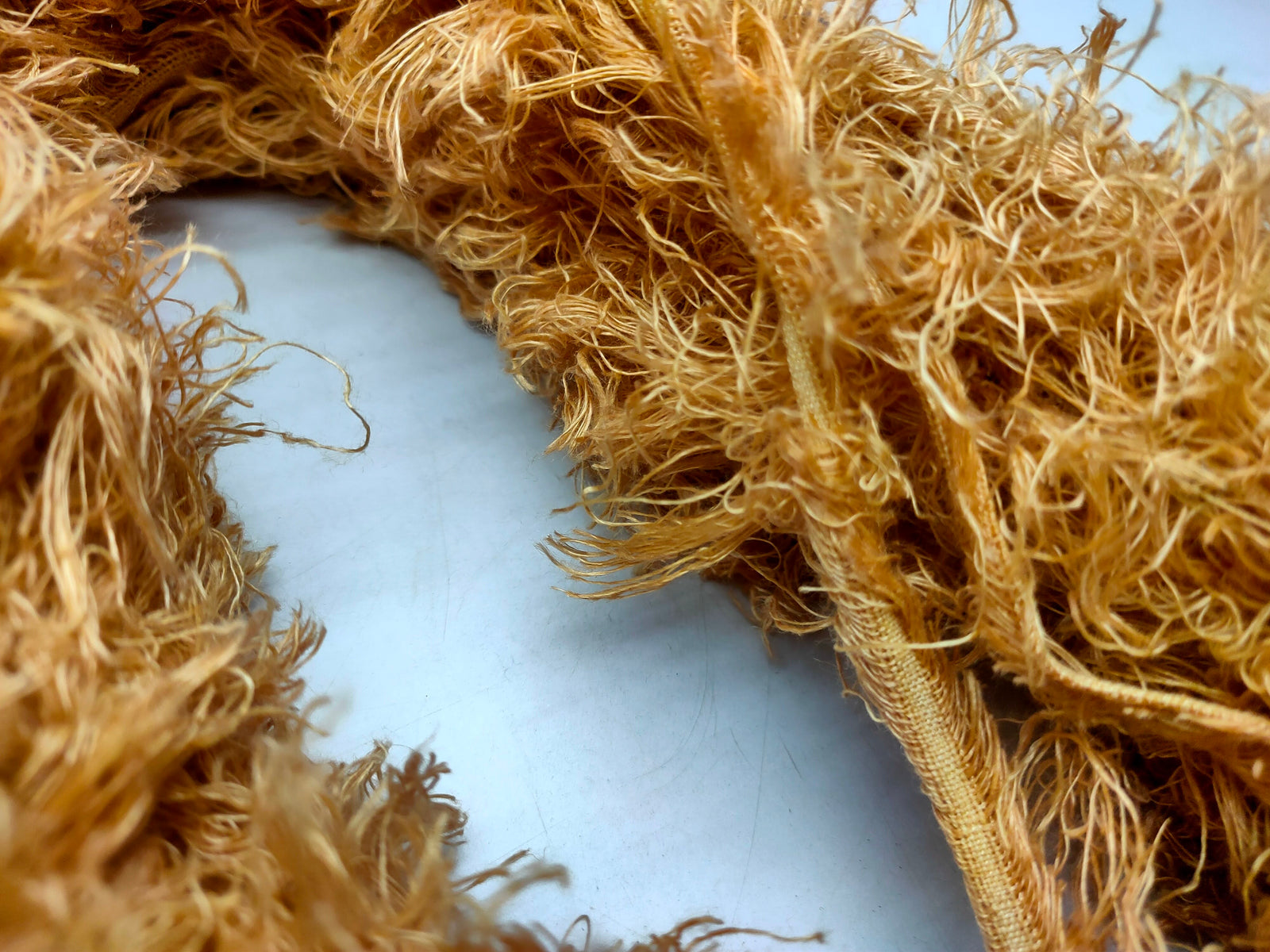 Linen Fuzzy Ribbon - Burnt Orange - SilkRouteIndia