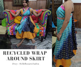 Recycles Indian Sari wrap Skirt | Combo Pack - SilkRouteIndia