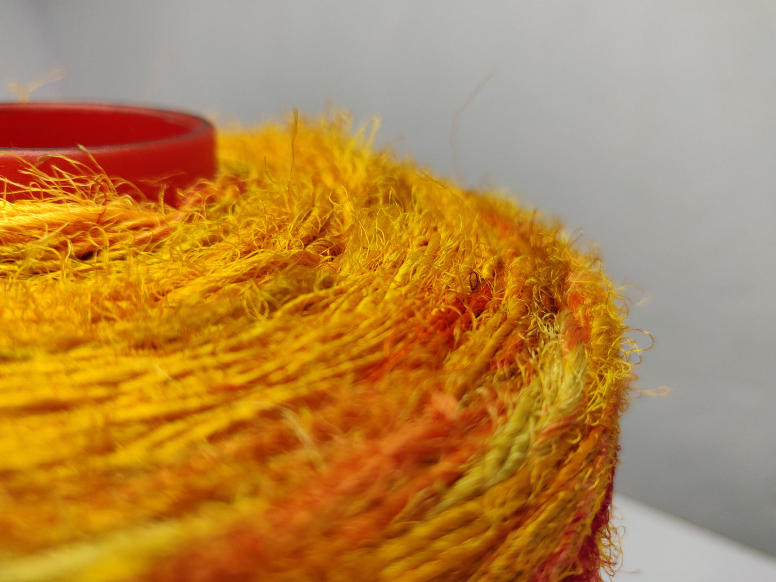 Recycled Sari Silk Yarn Prime - Orange - SilkRouteIndia