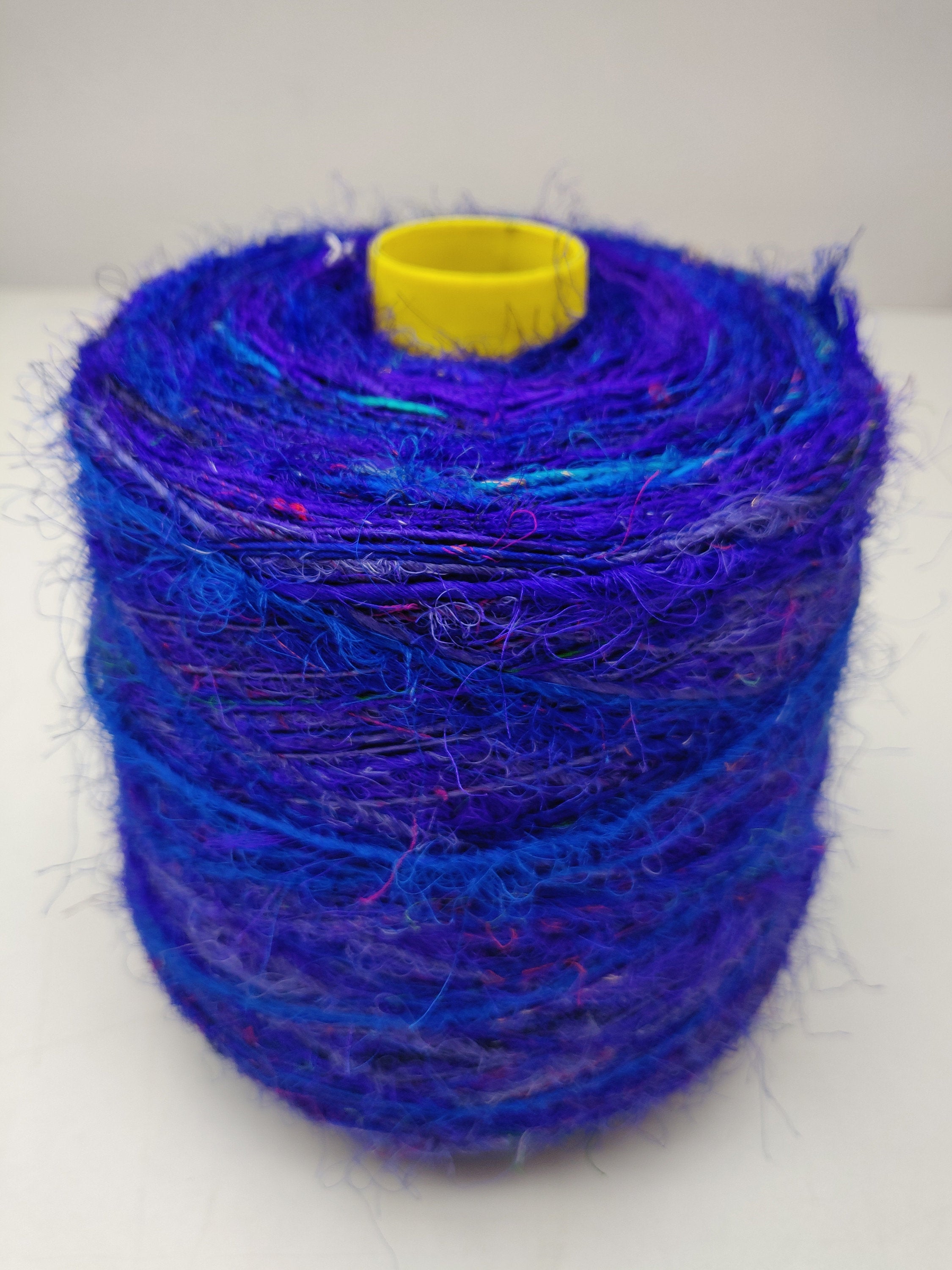 Recycled Sari Silk Yarn Prime - Navy Blue - SilkRouteIndia