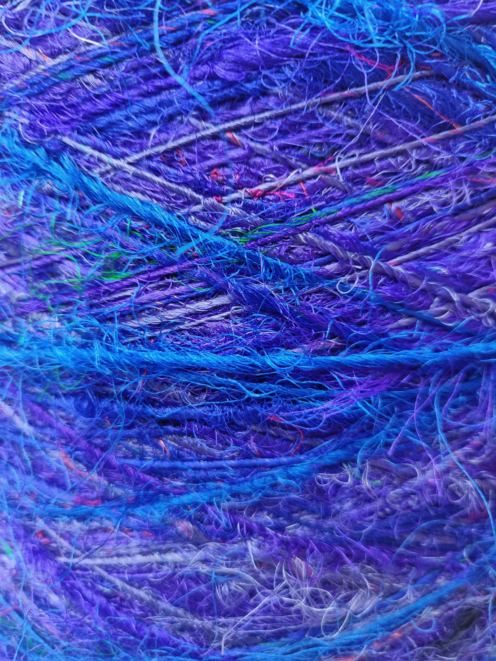 Recycled Sari Silk Yarn Prime - Navy Blue - SilkRouteIndia