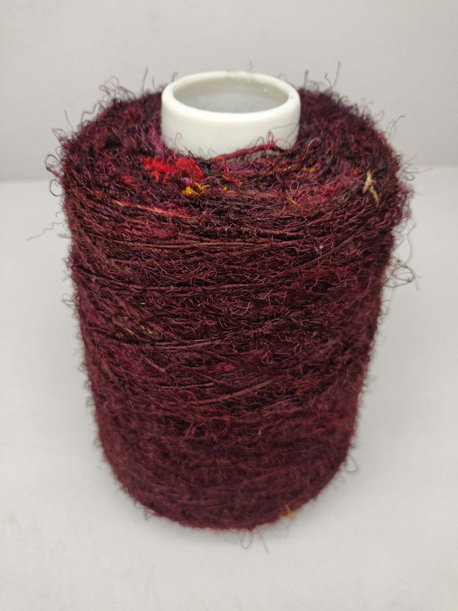 Recycled Sari Silk Yarn Prime - Deep Maroon - SilkRouteIndia