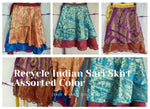 Recycles Indian Sari wrap Skirt | Combo Pack - SilkRouteIndia