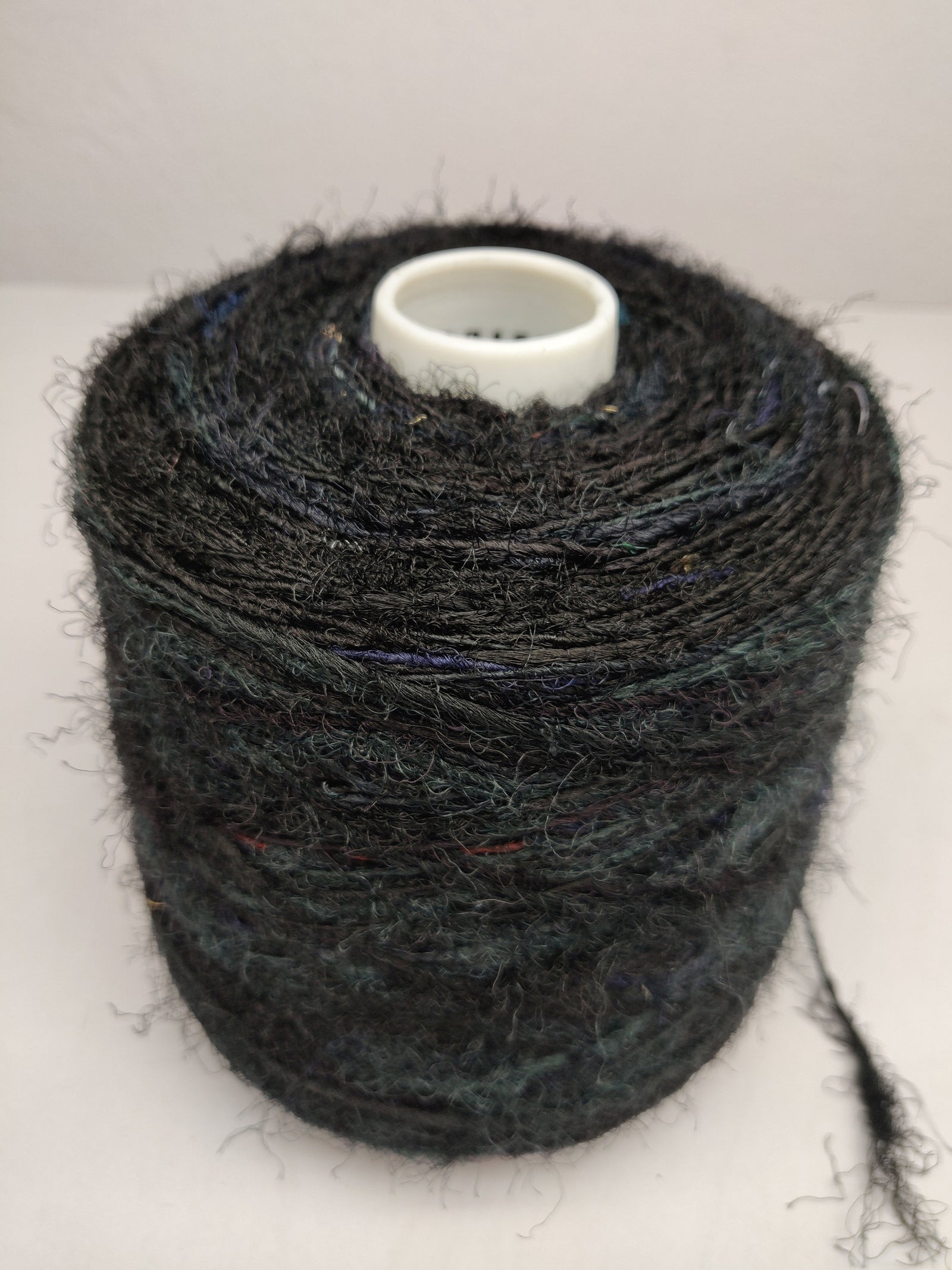 Recycled Sari Silk Yarn Prime - Black - SilkRouteIndia