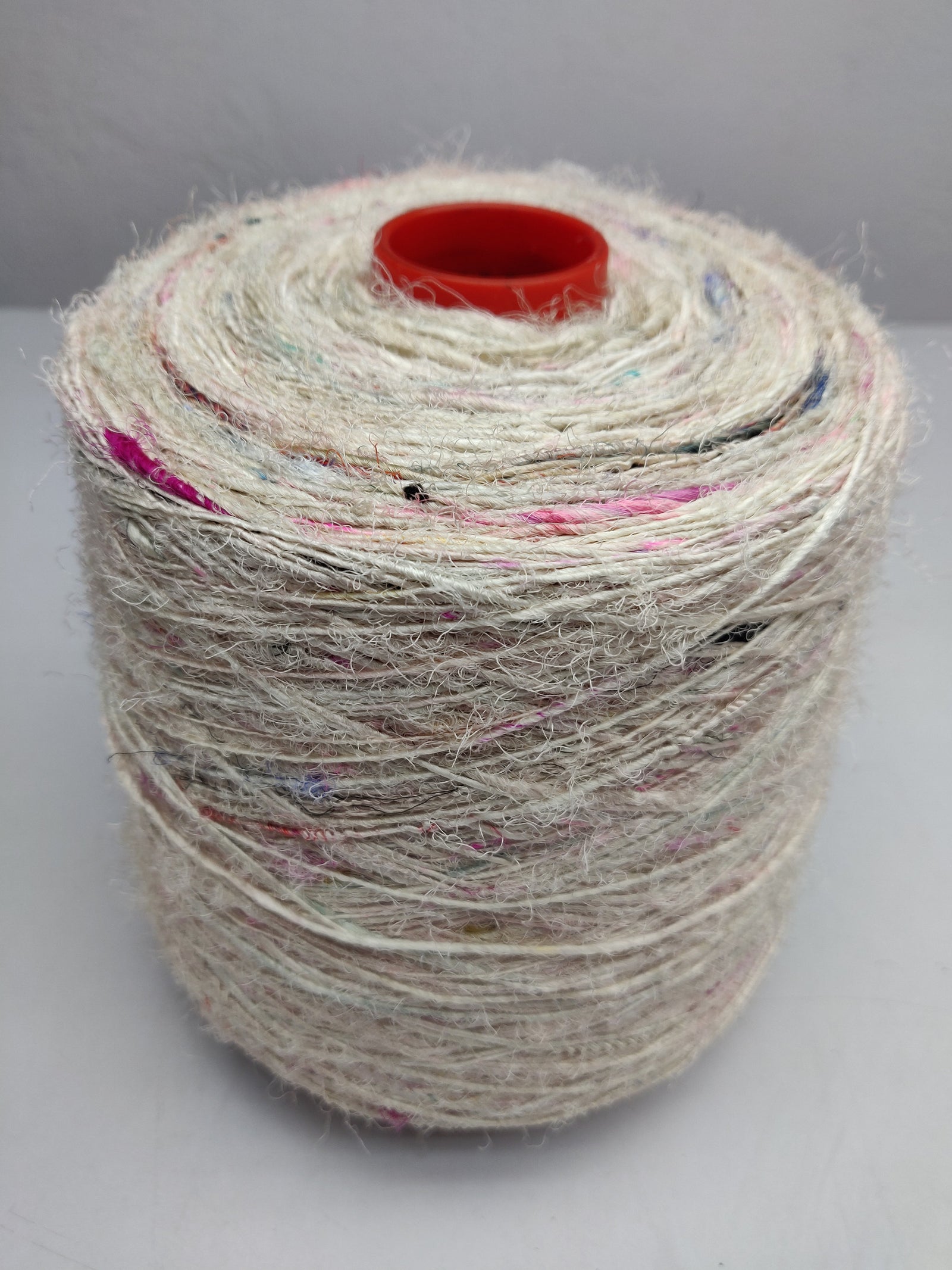 Recycled Sari Silk Yarn Prime - White Patches - SilkRouteIndia