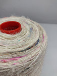 Recycled Sari Silk Yarn Prime - White Patches - SilkRouteIndia