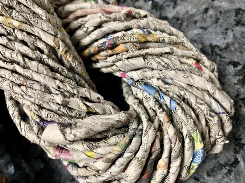 Handspun Newspaper Yarn - SilkRouteIndia