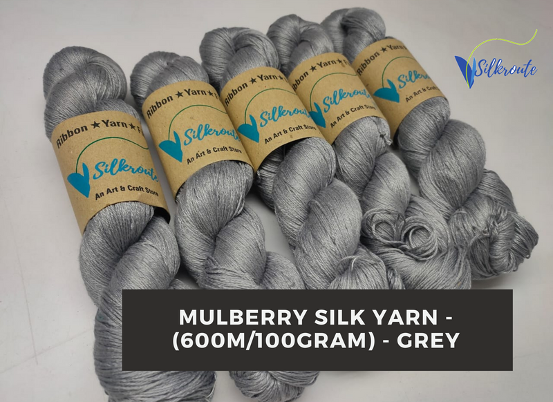 Mulberry Silk Yarn - 600M/100Gr. - Grey
